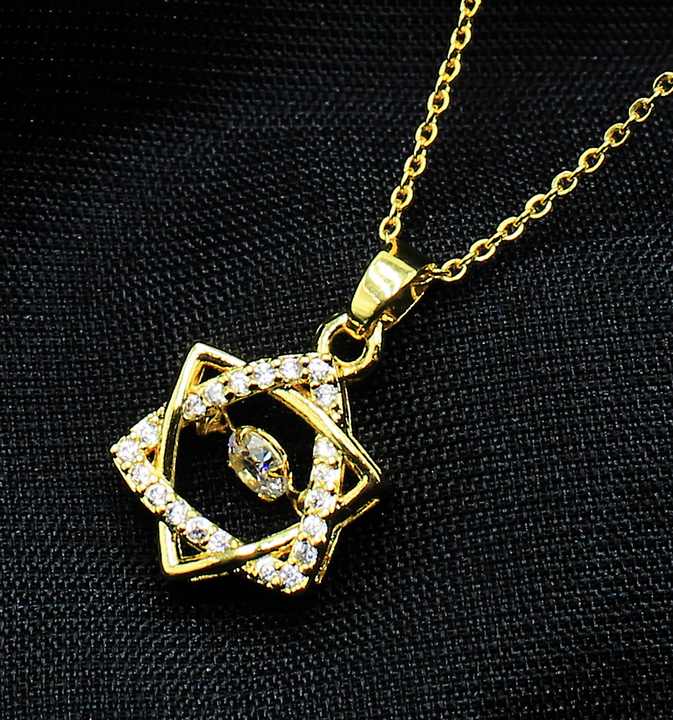 Elegant American Diamond Pendant With Chain