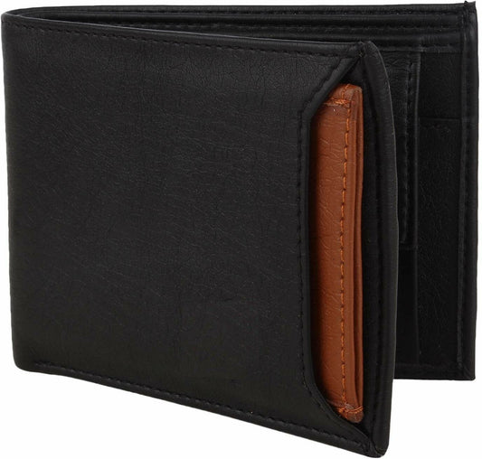 SAMTROH Men Casual Black Artificial Leather Wallet (5 Card Slots)