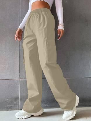 AAHWAN Women's Cotton Blend Solid Relaxed Fit Trouser
