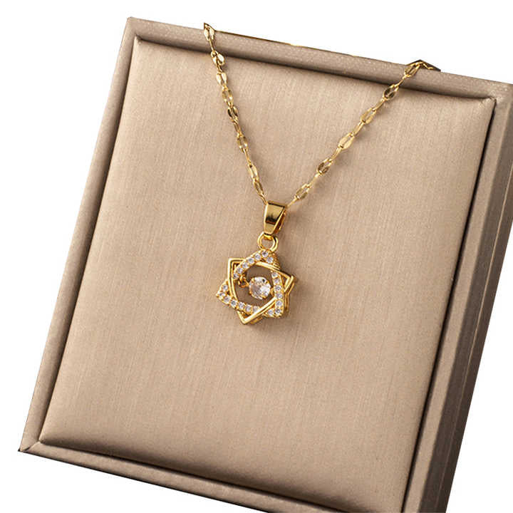 Elegant American Diamond Pendant With Chain